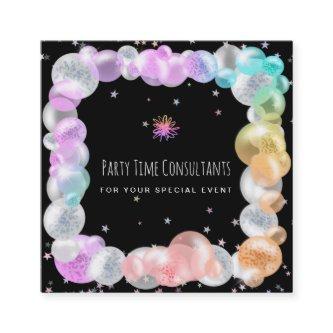 *~* Party Festive Balloons Rainbow Event Planner  Square