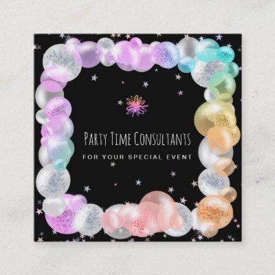 *~* Party Festive Balloons Rainbow Event Planner  Square