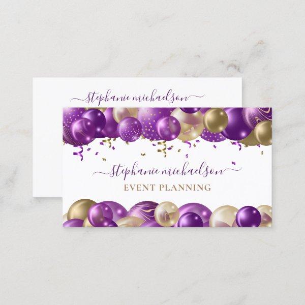 Party Planner Purple Gold Balloon QR Code