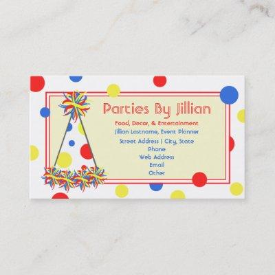 Party Planner Red Yellow Blue Polka Dot Party Hat