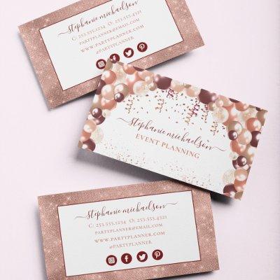 Party Planner Rose Gold Glitter Balloon
