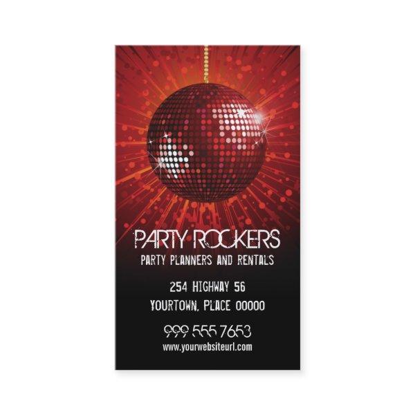Party Rental Red Mirror Ball