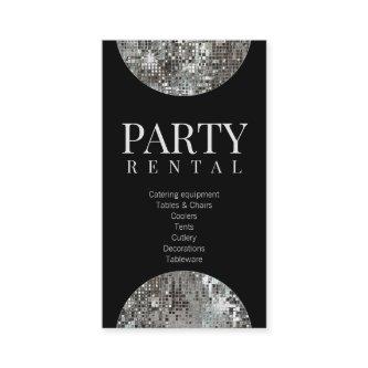 Party Rental Tableware Star Disco Ball Black Card