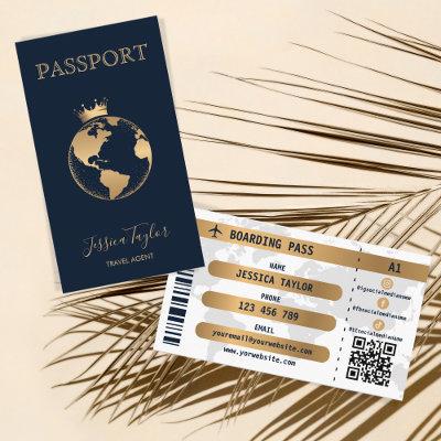 Passport Travel Agency World Map Boarding Pass