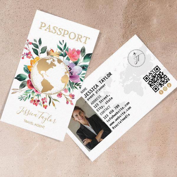 Passport Travel Agency World Map Boarding Pass