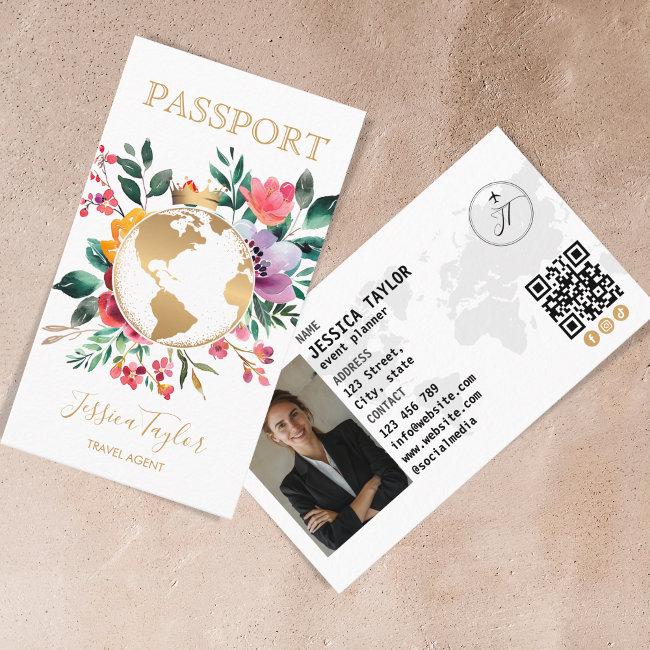 Passport Travel Agency World Map Boarding Pass