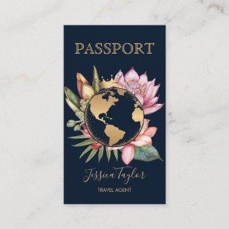 Passport Travel Agency World Map Boarding Pass