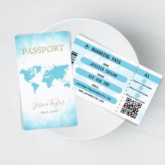 Passport Travel Makeup World Map Boarding Pass