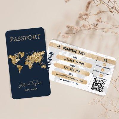 Passport Travel Makeup World Map Boarding Pass