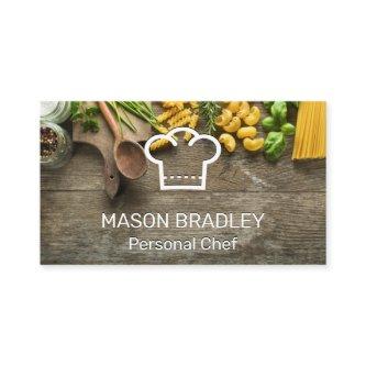 Pastas on Table | Chef Hat Logo