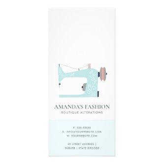 PASTEL AQUA BLUE PINK SEWING MACH PRICE SERVICE RACK CARD