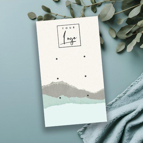 Pastel Aqua Kraft Mountain Wave 3 Earring Display