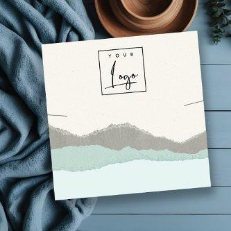 Pastel Aqua Kraft Mountain Wave Necklace Display Square