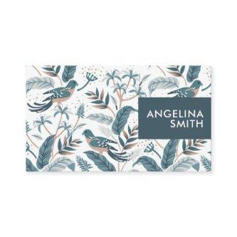 Pastel birds tropical floral pattern minimalist