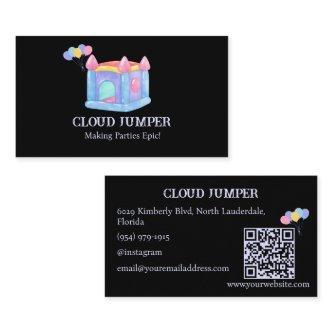 Pastel Black Bounce House Rentals QR Code