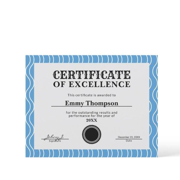 Pastel Blue Company Business Award Certificate