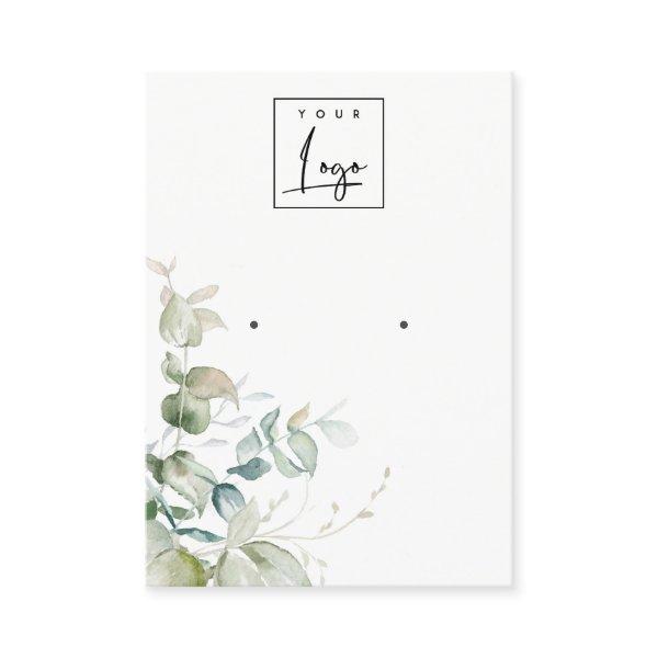 Pastel Blue Green Foliage Bunch Earring Display