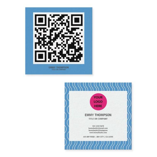 Pastel Blue QR Scan Company Square