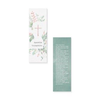 Pastel Blush Greenery Confirmation Bookmark Mini