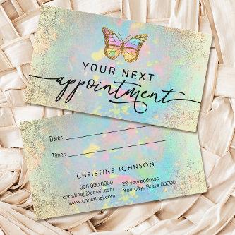 pastel butterfly faux foil appointment card