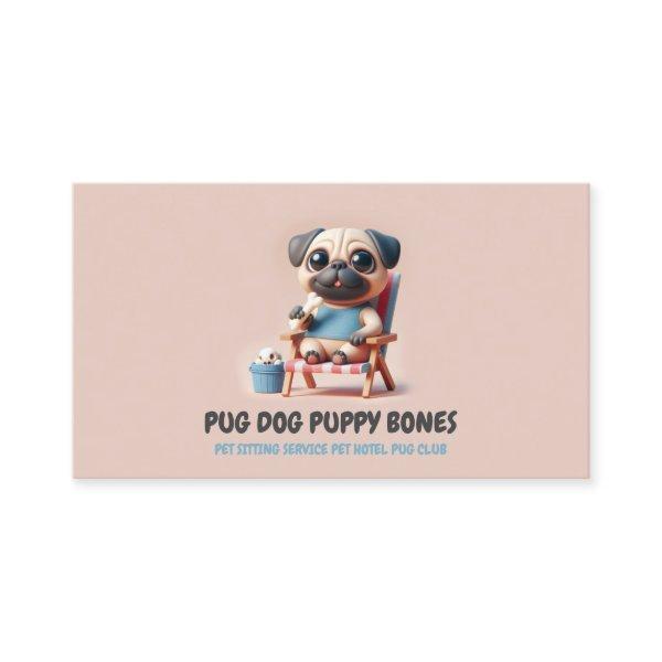 Pastel Color 3D Pug Pet Sitter Dog Hotel