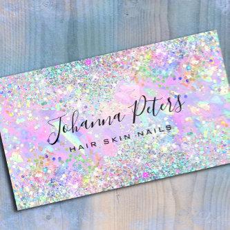 pastel colors faux glitter abstract opal design