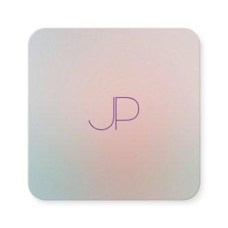 Pastel Colors Template Monogram Modern Elegant Square