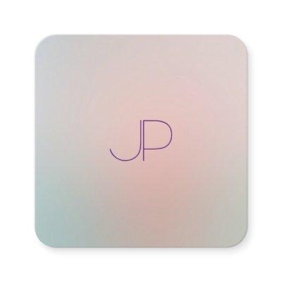 Pastel Colors Template Monogram Modern Elegant Square