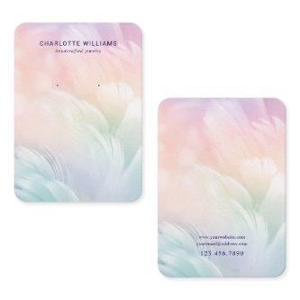 Pastel Feather Custom Jewelry Display Card