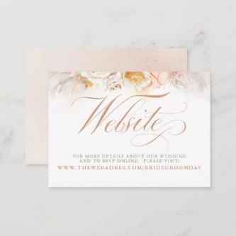 Pastel Floral Exotic Wedding Website Card