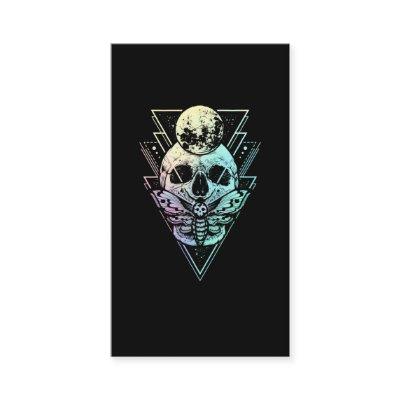 Pastel Goth Moon Skull Gothic Wicca Crescent Moth