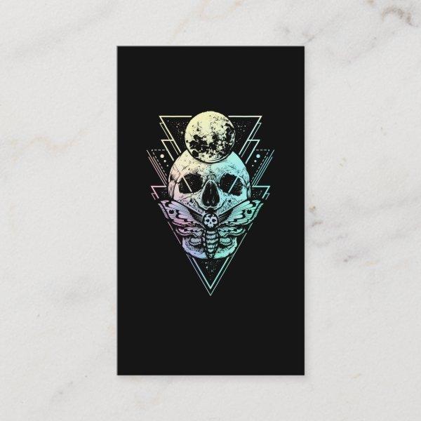 Pastel Goth Moon Skull Gothic Wicca Crescent Moth