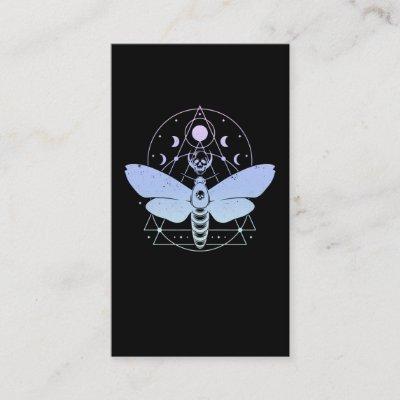 Pastel Goth Moth Moon Wiccan Crescent Skull