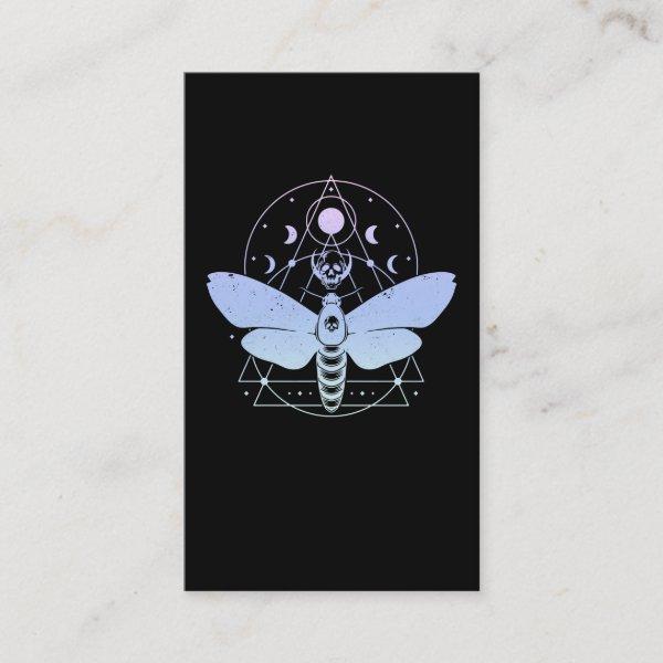 Pastel Goth Moth Moon Wiccan Crescent Skull