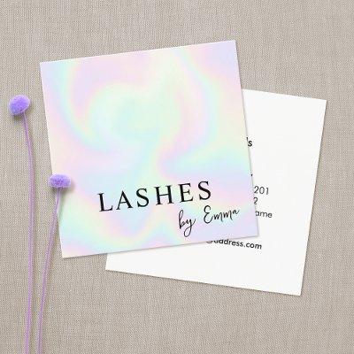 Pastel Iridescent Holographic Rainbow Abstract  Square