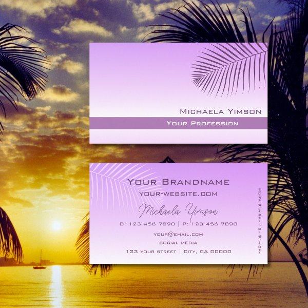 Pastel Lilac Gradient Modern with Palm Leaf Simple