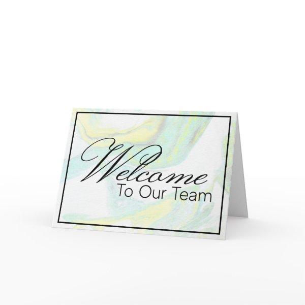 Pastel Marbled Welcome to the Team New Employee Card