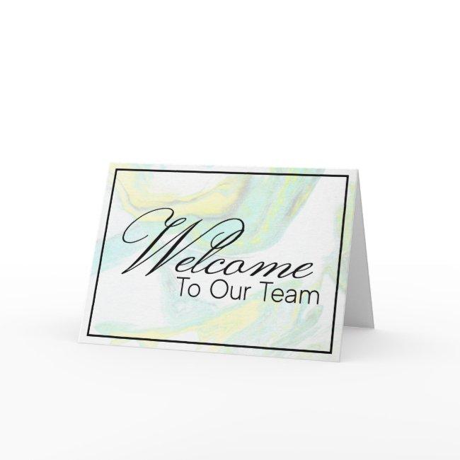 Pastel Marbled Welcome to the Team New Employee Card