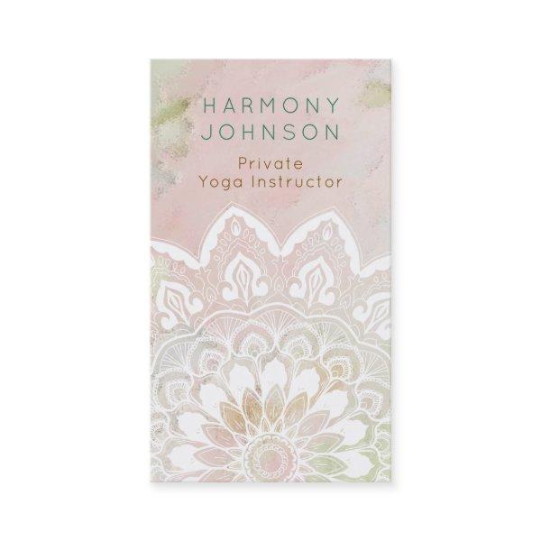 Pastel Pink and Green White Mandala Serene