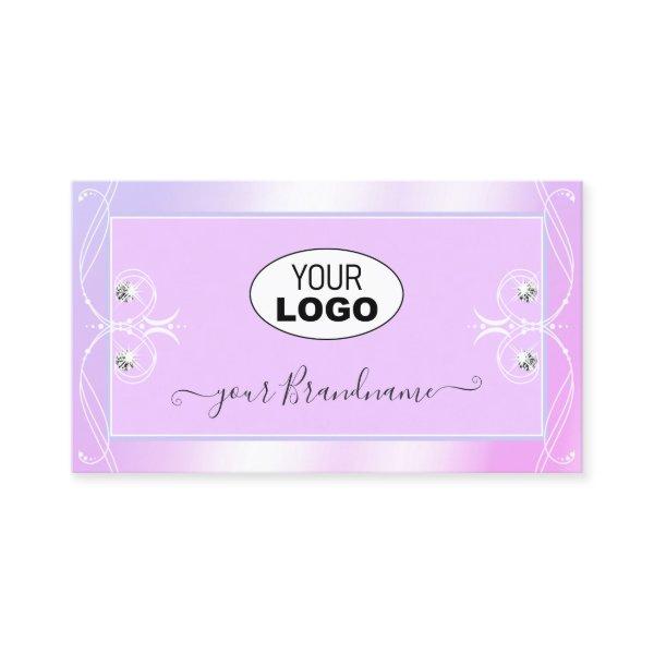 Pastel Pink Blue Sparkle Diamonds Add Logo Ornate