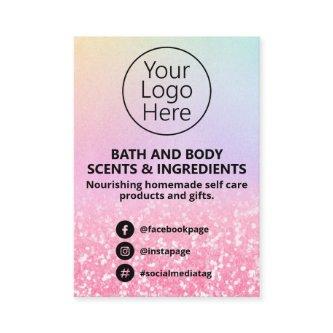 Pastel & Pink Glitter Spa Ingredient List Logo