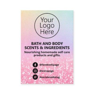 Pastel & Pink Glitter Spa Ingredient List Logo