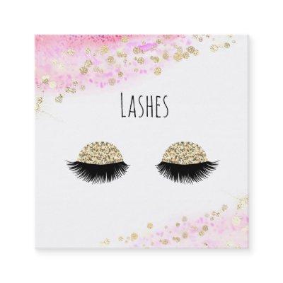 *~* Pastel Pink Gold GlitterAbstract Lashes Square