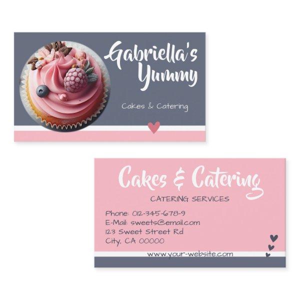 Pastel Pink Gray Cupcake Cake Photo Template Sweet