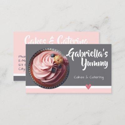Pastel Pink Gray Cupcake Cake Photo Template Sweet