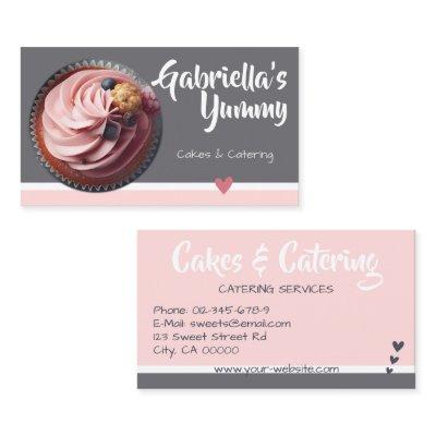 Pastel Pink Gray Cupcake Cake Photo Template Sweet