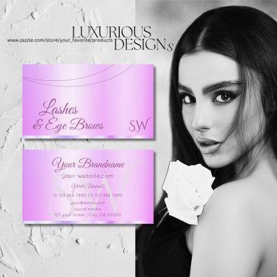 Pastel Pink Purple Glamorous with Initials Elegant