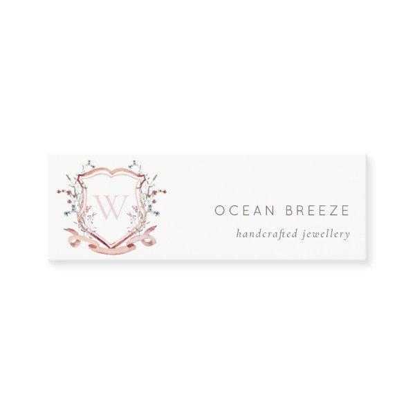 Pastel Pink Wildflower Watercolor Crest Monogram Mini