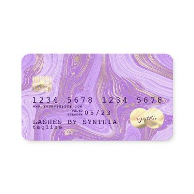 pastel purple violet lavender marble Credit Card