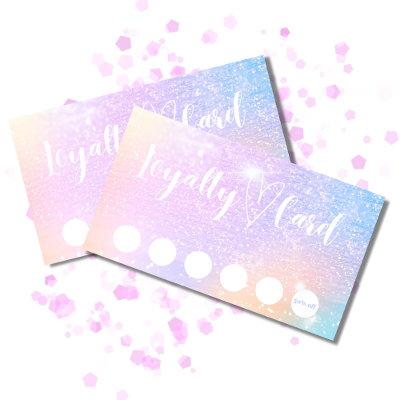 Pastel Rainbow Glitter Customer Loyalty Card
